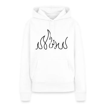 Feu illustration - Sweat à capuche Premium bio Femme - blanc - Devant - Julia (174cm)