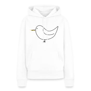 Möwe mit Pommes - Frauen Premium Bio Hoodie - Weiß - Vorne - Julia (174cm)