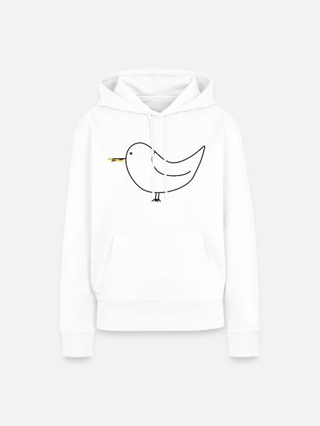 Möwe mit Pommes - Frauen Premium Bio Hoodie - Weiß