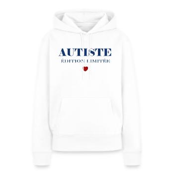 autiste - Sweat à capuche Premium bio Femme - blanc - Devant - Julia (174cm)