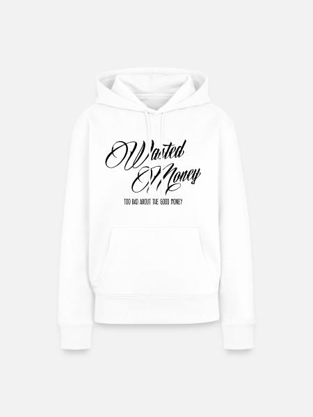Geldverschwendung - Frauen Premium Bio Hoodie - Weiß