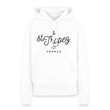 Saint-Tropez - Frankreich - Frauen Premium Bio Hoodie - Weiß - Vorne - Julia (174cm)