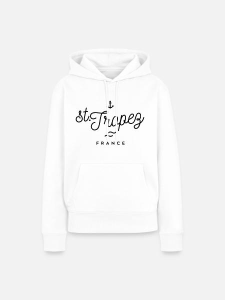 Saint-Tropez - Frankreich - Frauen Premium Bio Hoodie - Weiß