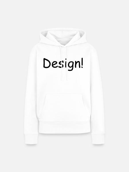 Design! - Dame Premium hoodie, økologisk bomuld - hvid