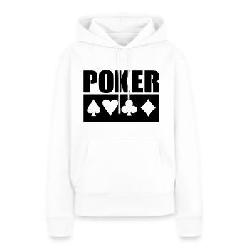 Poker - Sweat à capuche Premium bio Femme - blanc - Devant - Julia (174cm)