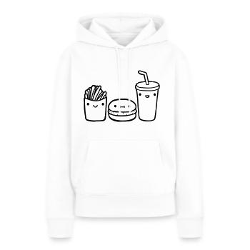 Équipe Fast Food - Sweat à capuche Premium bio Femme - blanc - Devant - Julia (174cm)