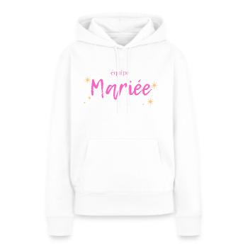 EVJF team mariée - Sweat à capuche Premium bio Femme - blanc - Devant - Julia (174cm)
