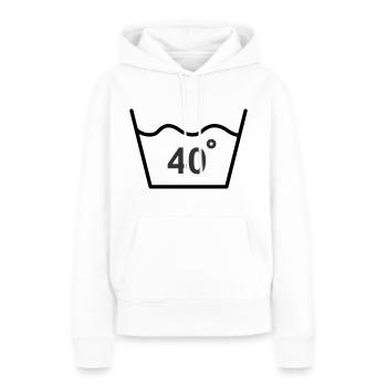 Maschinenwäsche warm - Frauen Premium Bio Hoodie - Weiß - Vorne - Julia (174cm)