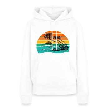 Vintage Sommer Strand Sonnenuntergang - Frauen Premium Bio Hoodie - Weiß - Vorne - Julia (174cm)