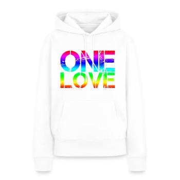 Un seul amour - Sweat à capuche Premium bio Femme - blanc - Devant - Julia (174cm)