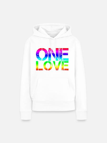 One love - Frauen Premium Bio Hoodie - Weiß