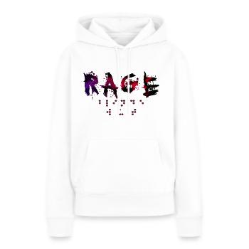 RAGE - Frauen Premium Bio Hoodie - Weiß - Vorne - Julia (174cm)