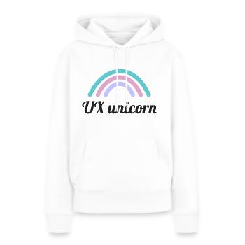 UX-Einhorn für User Experience Designer - Frauen Premium Bio Hoodie - Weiß - Vorne - Julia (174cm)