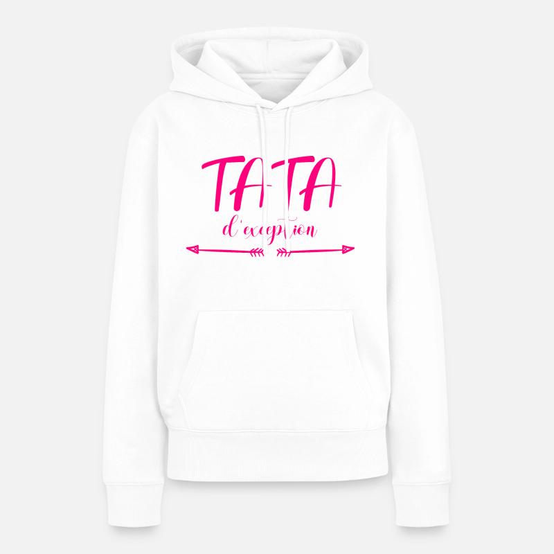 TATA d'exception - Sweat à capuche Premium bio Femme - blanc