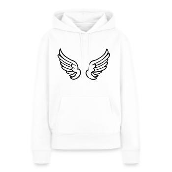 Ailes d'ange - Sweat à capuche Premium bio Femme - blanc - Devant - Julia (174cm)