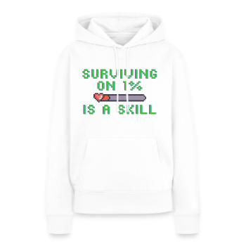 Survivre avec 1% est une compétence - Sweat à capuche Premium bio Femme - blanc - Devant - Julia (174cm)