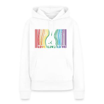 LOVE LOVE LOVE - Frauen Premium Bio Hoodie - Weiß - Vorne - Julia (174cm)
