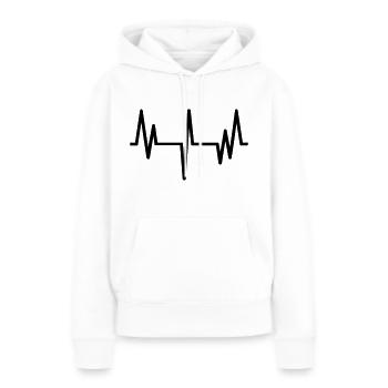 Puls, Herzschlag - Frauen Premium Bio Hoodie - Weiß - Vorne - Julia (174cm)