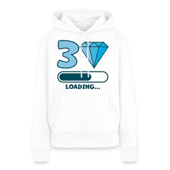 Faisceau de chargement du 30e anniversaire - Sweat à capuche Premium bio Femme - blanc - Devant - Julia (174cm)