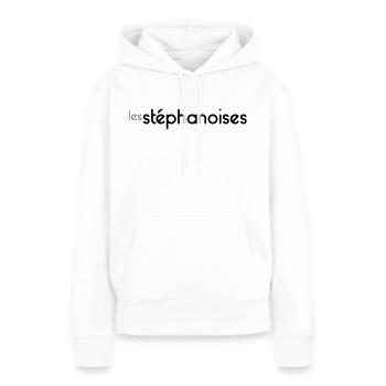 Les Stéphanoises - Personnalisable - Sweat à capuche Premium bio Femme - blanc - Devant - Julia (174cm)