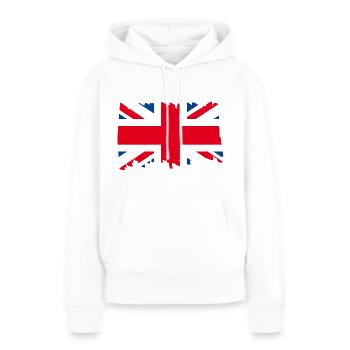 Great Britain National Flag - brush - Frauen Premium Bio Hoodie - Weiß - Vorne - Julia (174cm)