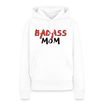 Badass mom - Sweat à capuche Premium bio Femme - blanc - Devant - Julia (174cm)