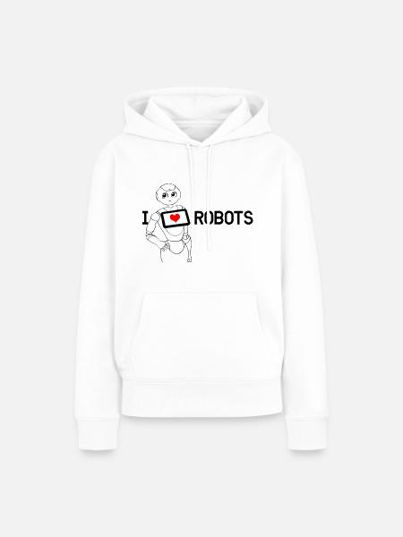Ich liebe Roboter - Frauen Premium Bio Hoodie - Weiß