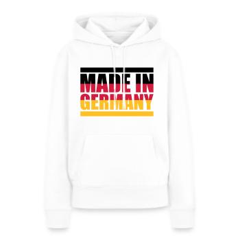 Fabriqué en Allemagne - Sweat à capuche Premium bio Femme - blanc - Devant - Julia (174cm)