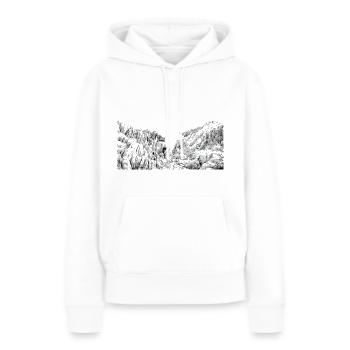 Fels - Frauen Premium Bio Hoodie - Weiß - Vorne - Julia (174cm)