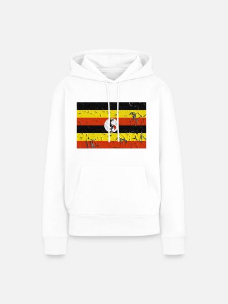 Uganda - Frauen Premium Bio Hoodie - Weiß