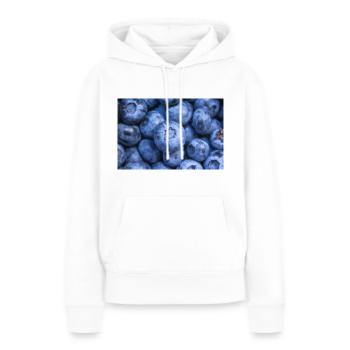 baies noires - Sweat à capuche Premium bio Femme - blanc - Devant - Julia (174cm)