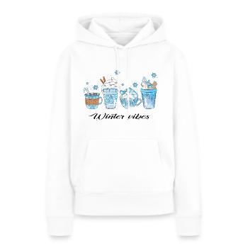 Ambiance hivernale - Sweat à capuche Premium bio Femme - blanc - Devant - Julia (174cm)