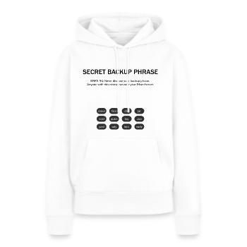 LUSTIGE GEHEIMPHRASE KRYPTO - Frauen Premium Bio Hoodie - Weiß - Vorne - Julia (174cm)