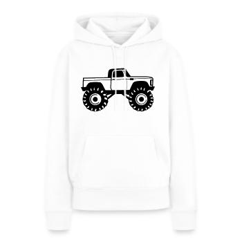 Monstertruck - Frauen Premium Bio Hoodie - Weiß - Vorne - Julia (174cm)