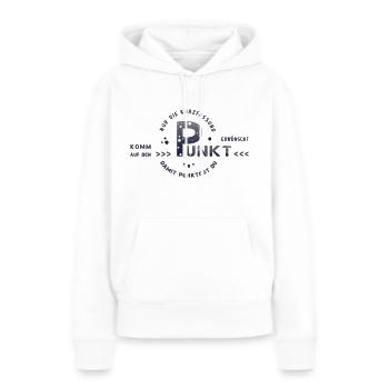 Aller droit au but - Sweat à capuche Premium bio Femme - blanc - Devant - Julia (174cm)