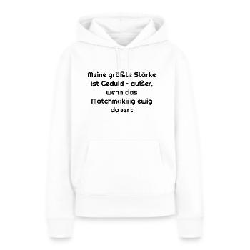 Typisch-Gamer - Frauen Premium Bio Hoodie - Weiß - Vorne - Julia (174cm)