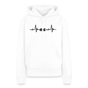Gewichtheben Herzschlag - Frauen Premium Bio Hoodie - Weiß - Vorne - Julia (174cm)