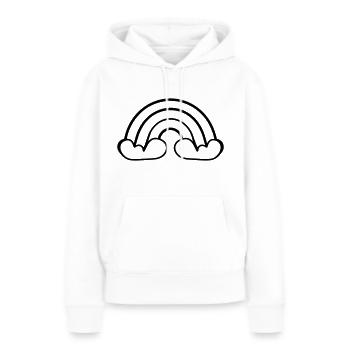 Arc en ciel - Sweat à capuche Premium bio Femme - blanc - Devant - Julia (174cm)