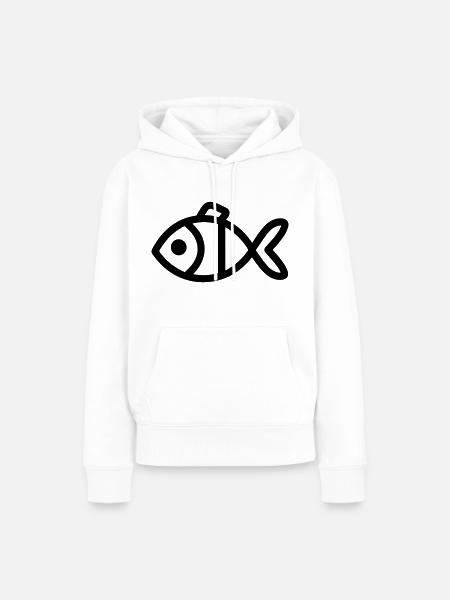 Fisch - Frauen Premium Bio Hoodie - Weiß