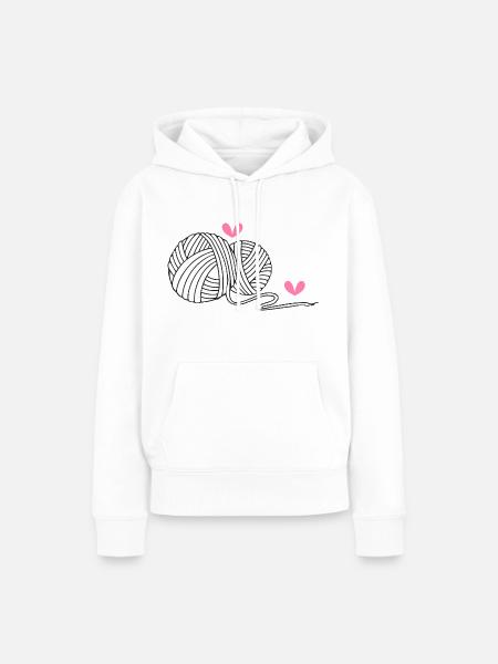 Stricken Stricken Häkeln Stricker - Frauen Premium Bio Hoodie - Weiß