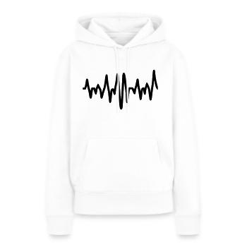 Fréquence - Sweat à capuche Premium bio Femme - blanc - Devant - Julia (174cm)