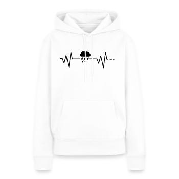 Battement de coeur pluie nuage pluie nuage automne météo - Sweat à capuche Premium bio Femme - blanc - Devant - Julia (174cm)