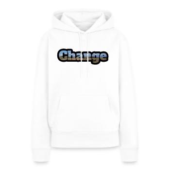 Changer - Sweat à capuche Premium bio Femme - blanc - Devant - Julia (174cm)