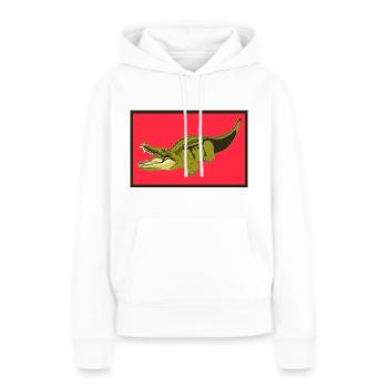 Alligator - Frauen Premium Bio Hoodie - Weiß - Vorne - Julia (174cm)
