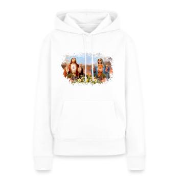 Holly Mary Maria Madonna Mariana Vierge Marie - Sweat à capuche Premium bio Femme - blanc - Devant - Julia (174cm)