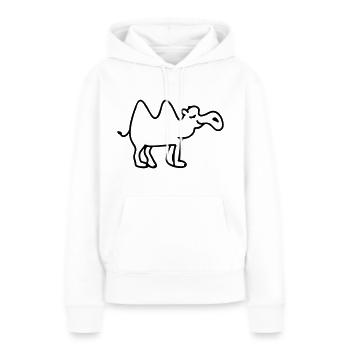 Gemütliches Kamel - line - Frauen Premium Bio Hoodie - Weiß - Vorne - Julia (174cm)