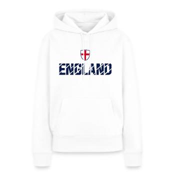 ANGLETERRE ARMOIRIES ÉTROITES EMBLÈME AVEC CROIX - Sweat à capuche Premium bio Femme - blanc - Devant - Julia (174cm)