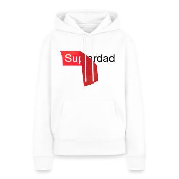 Superpapa Papa Père - Sweat à capuche Premium bio Femme - blanc - Devant - Julia (174cm)
