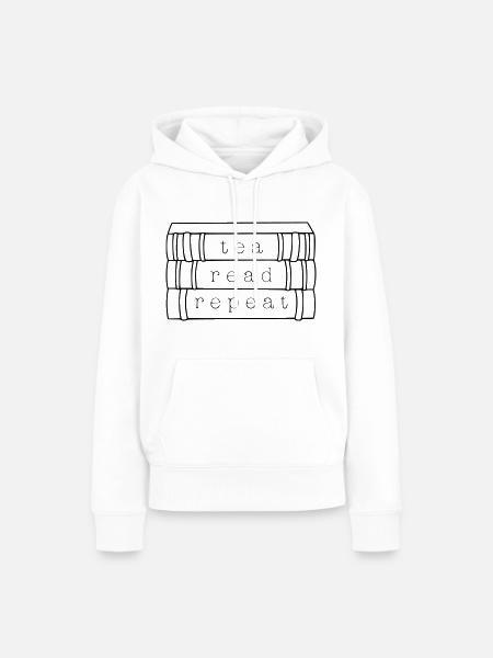 Tea. Read. Repeat. - Frauen Premium Bio Hoodie - Weiß