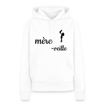 mère-veille en noir - Sweat à capuche Premium bio Femme - blanc - Devant - Julia (174cm)